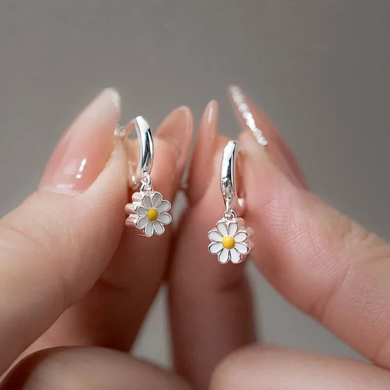 Orecchini in argento sterling 925 Temperamento di girasole Gioielli squisiti per regalo da donna