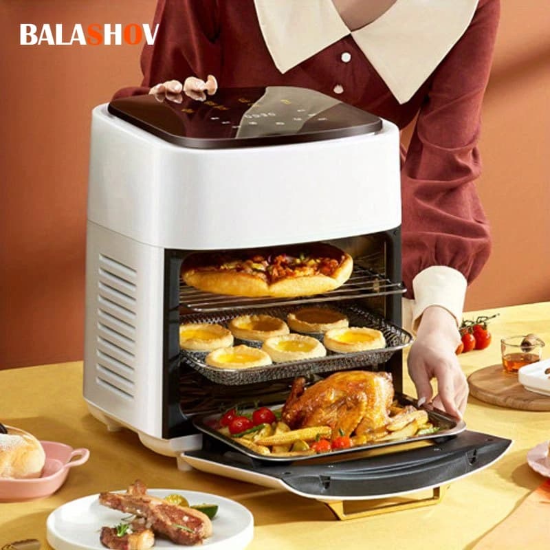 15 Liters Large Electric Air Fryer, Smart Home Oven, Multifunction Fryer with Oil Free Convection Oven, 6 Cooking Modes