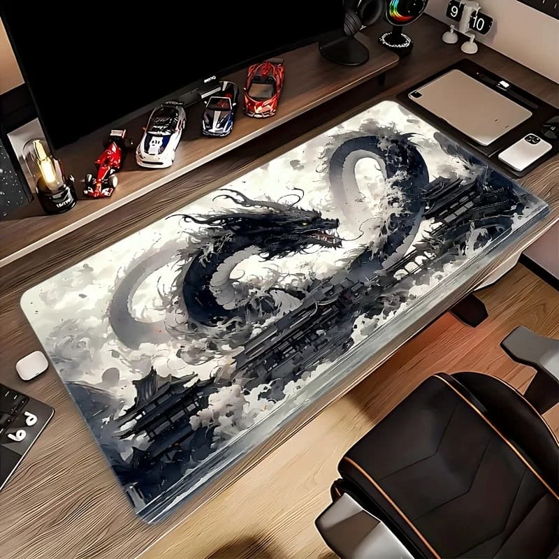 Tappetino per Mouse da Gaming con Design di Grande Drago, Base in Gomma Antiscivolo per Ufficio e Casa, Tappetino da Gioco per Gamer, Tappetino per Tablet e Scrivania, Mousepad per PC