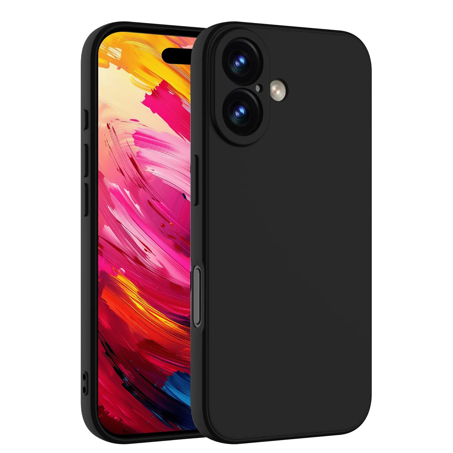 Ultra Thin Anti Shock Luxury Soft Silicone Case for iPhone 16 Plus Black Solid Back Cover for Apple iPhone 16 Pro Max