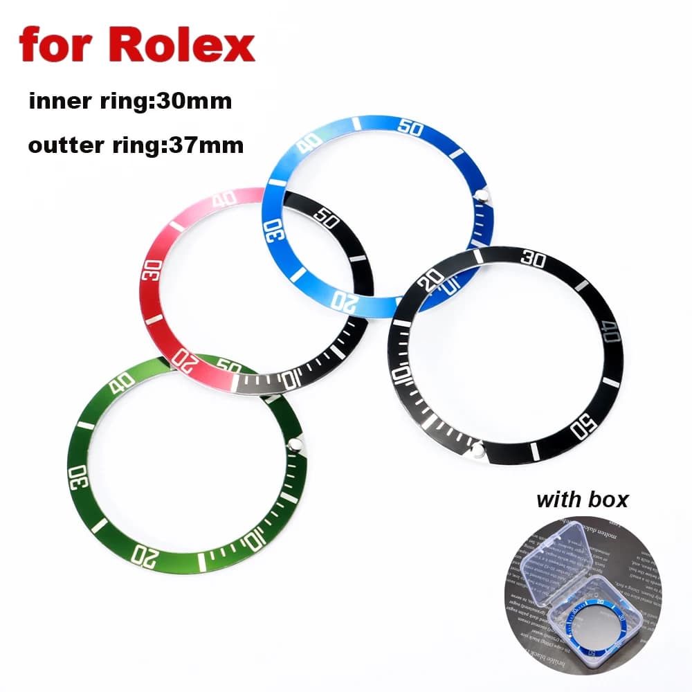 Cassa per orologio da 37 mm Lega di alluminio Orologio in ceramica Lunetta Inserto Anello Pendenza per Rolex Water Ghost GMT Diving Uomo Parte Accessori