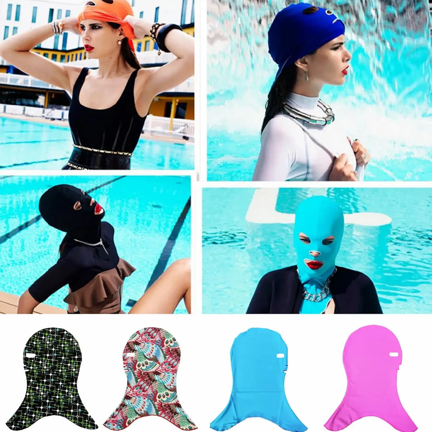 Snorkeling Diving Facekini UV-resistant swim head for sun protection