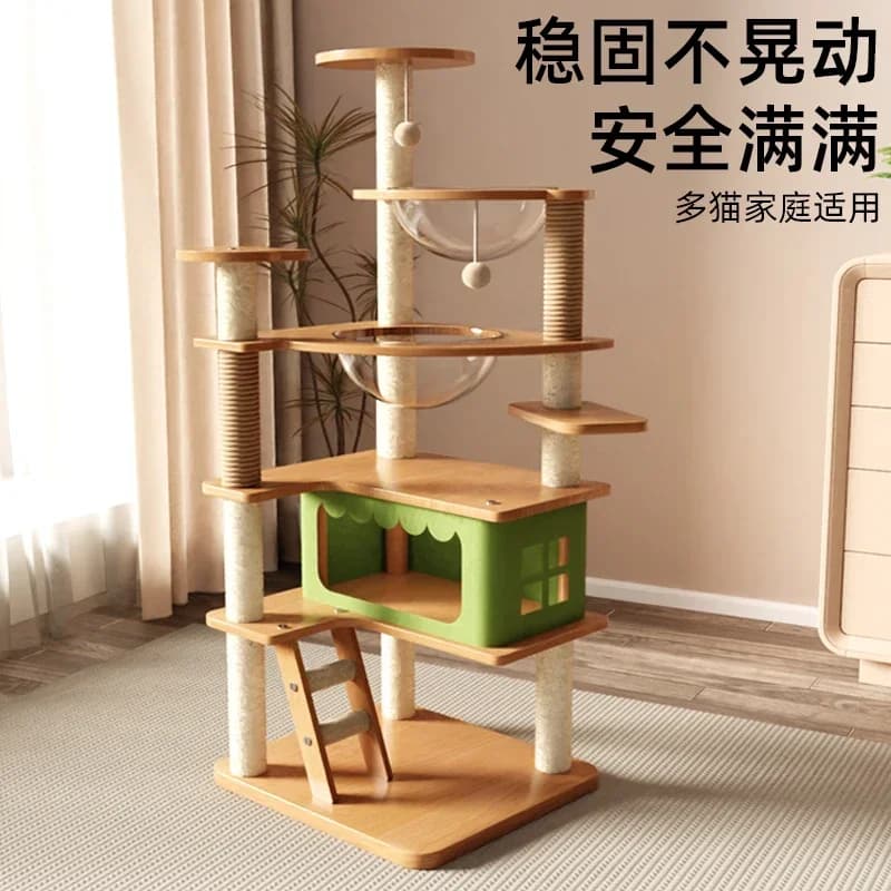 Elegante struttura da arrampicata per gatti Nido per gatti Capsula spaziale integrata per albero per gatti Pilastro Tongtian Per uso domestico