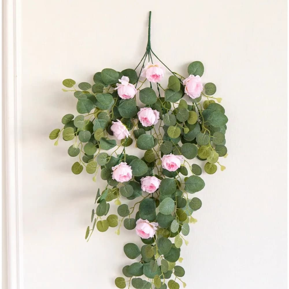 Artificial Flowers, Plants, Green Edera Leaves, Leaning Flowers, Roses, Wedding Decorations, Home & Garden, Fai-da-Te Silk Flowers for Walls