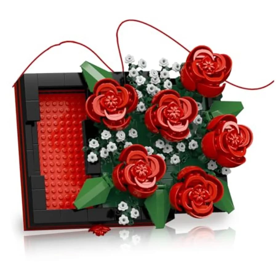 Flower Building Blocks Jewelry Box Can be Pushed and Pulled to Open Flower Centerpiece Building Blocks Proposal Ring Box Valent