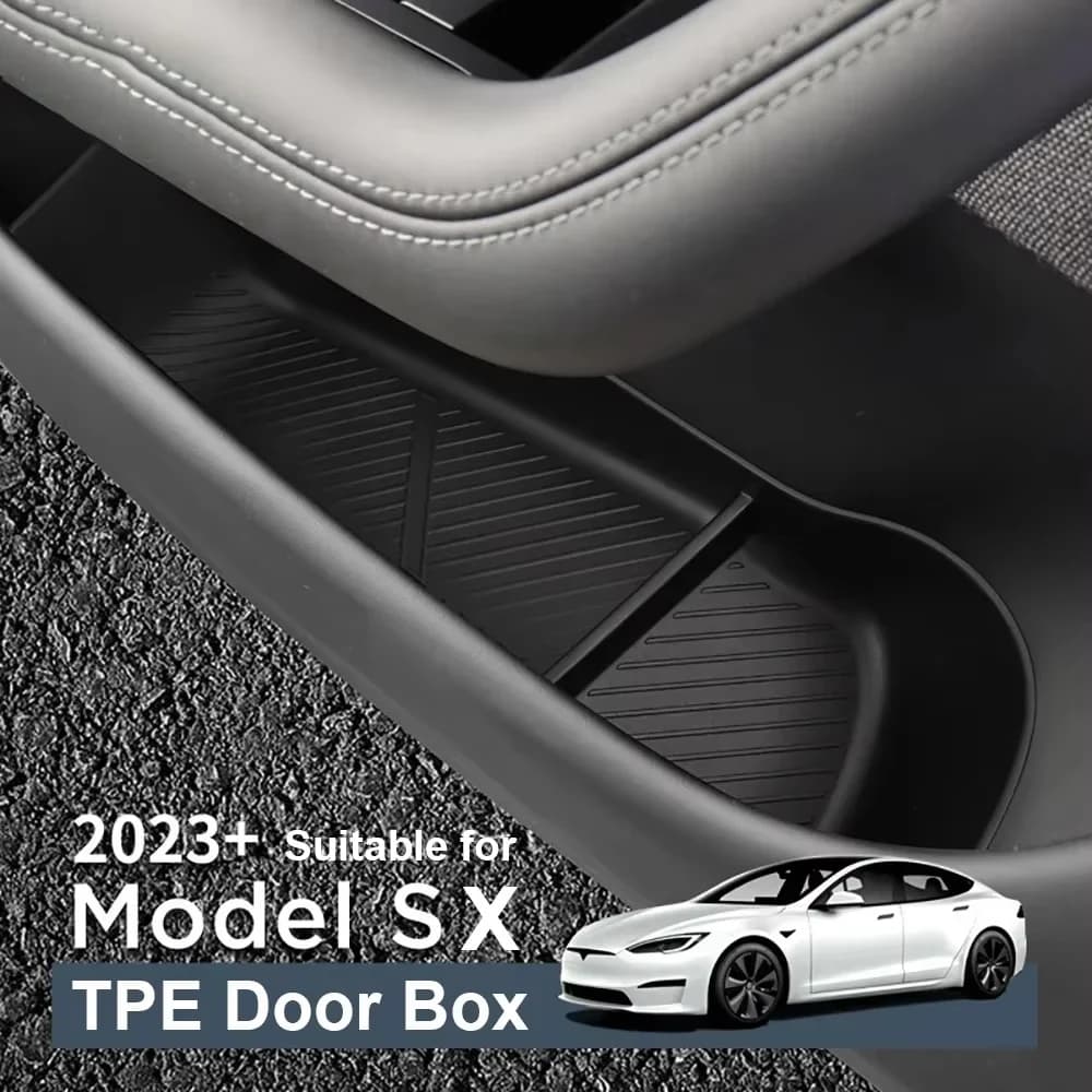 Per Tesla NUOVO Model S X 2023 - 2026, Scatola Portaoggetti Laterale per Porta in TPE, Organizzatore per Maniglia Porta Anteriore e Posteriore, Accessori per Organizzazione Vano Porta Auto