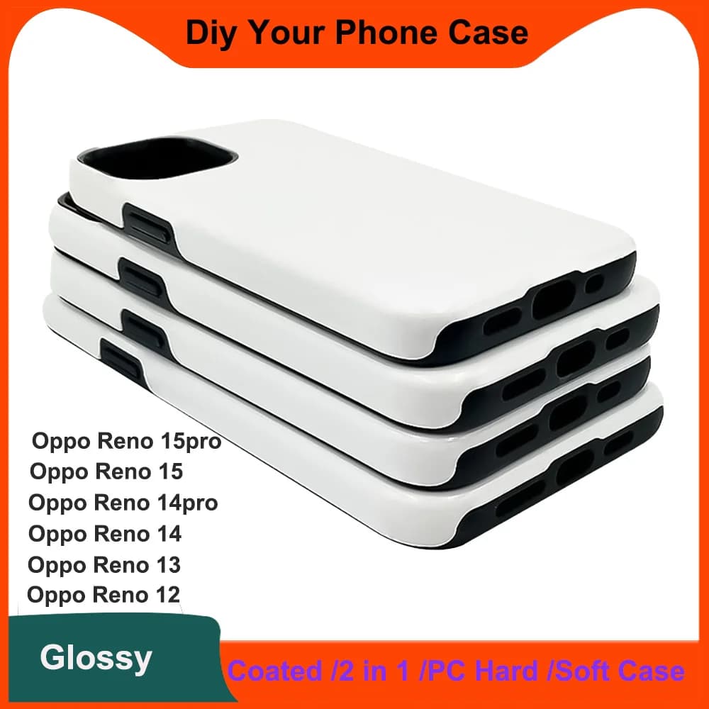 10 Pezzi Cover per Sublimazione 2 in 1 per Oppo Reno 15 14 13pro Realme GT7, Custodia Posteriore in TPU Morbido per Stampa a Caldo