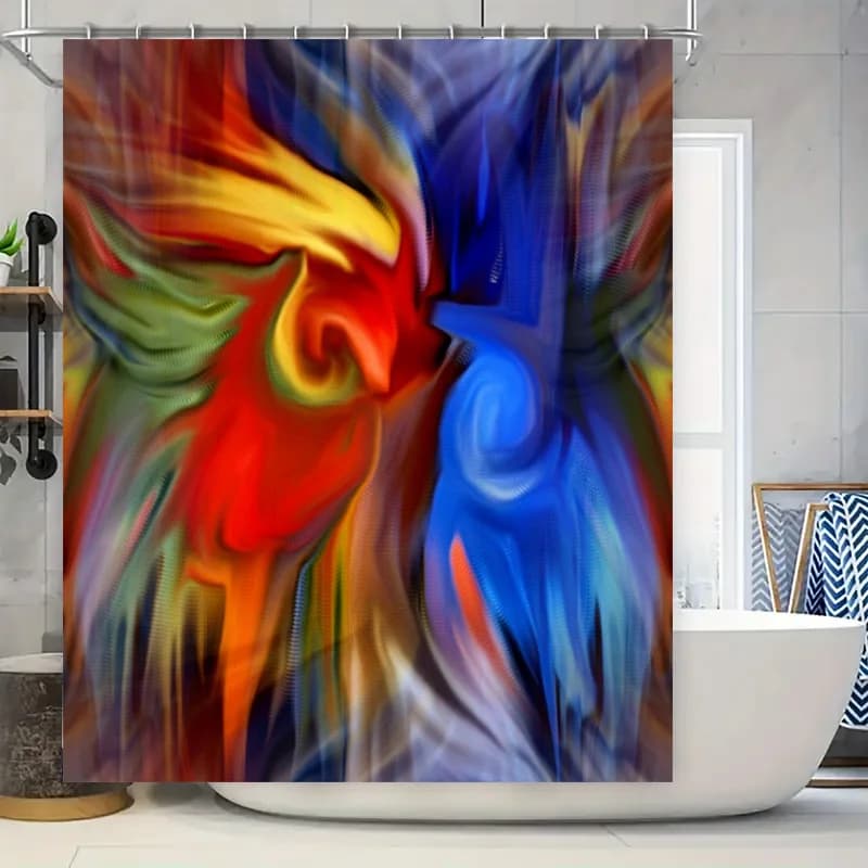 Tenda da doccia a cascata astratta Colori vivaci Design moderno Decorazione da bagno perfetta per la casa o il regalo