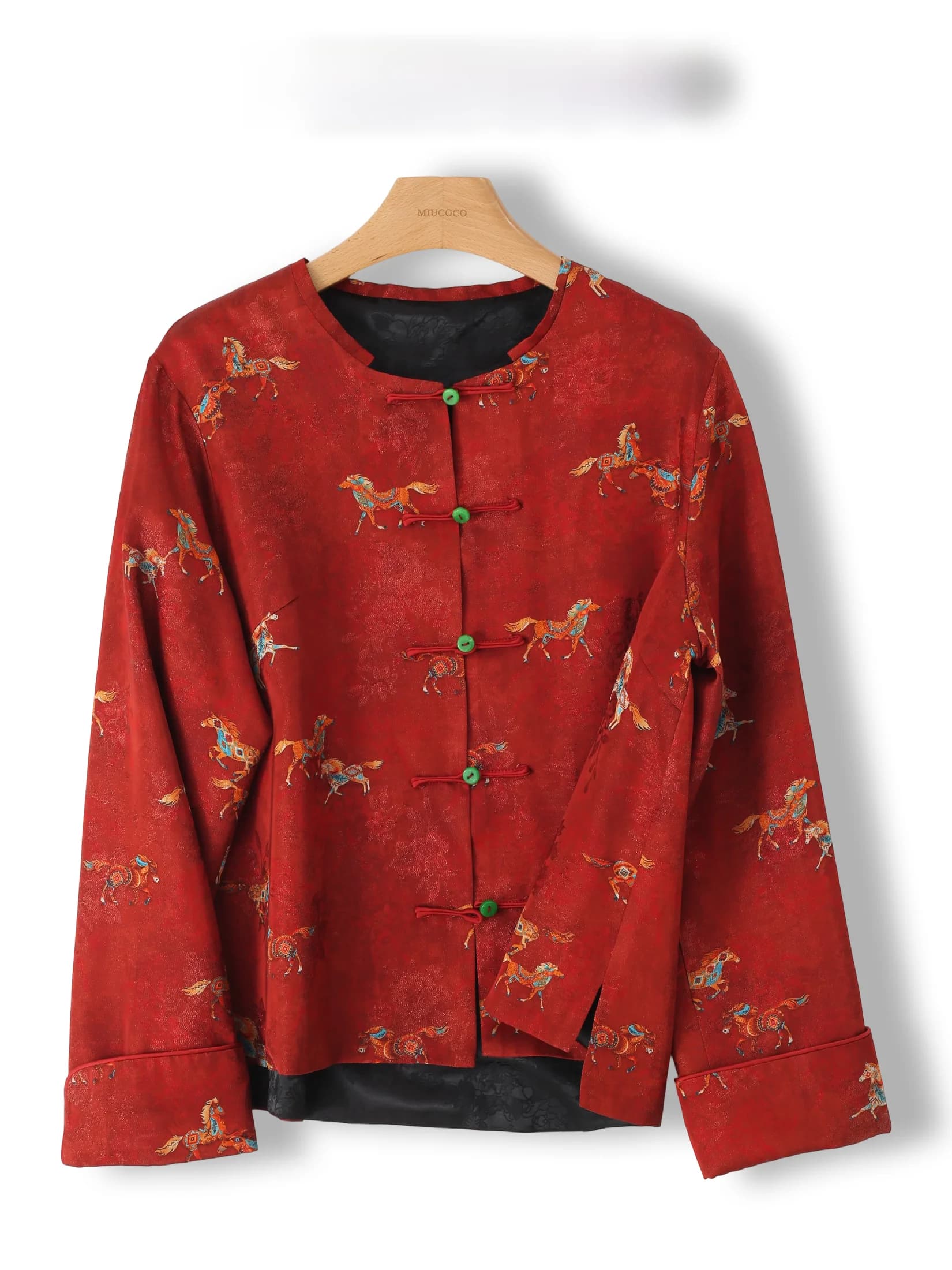 Elegante Giacca Corta Rossa con Ricami Floreali, Stile Giovane Femminile, Moda Cinese di Alta Classe, Cappotto Elegante da Donna