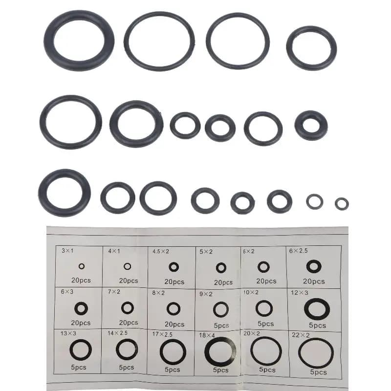 Oil Water Resistant Rubber O Ring Kit 225Pcs Multi Sizes for Industrial Plumbing Automotive Repair Use