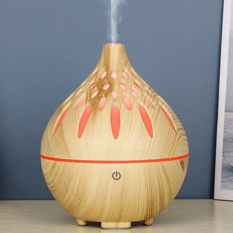 Essential Oil Diffuser 160ml 2W USB Ultrasound Wood Grain Aromatherapy Cool Mist Humidifier With 7 Color Lights For Home Dark