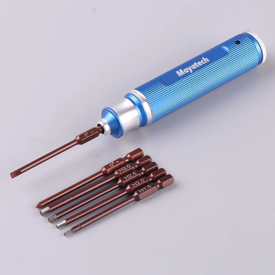Mayatech-Kit di strumenti per cacciavite esagonale magnetico per elicottero RC, strumento di riparazione modello di aereo, chiave per elicottero, 6 in 1