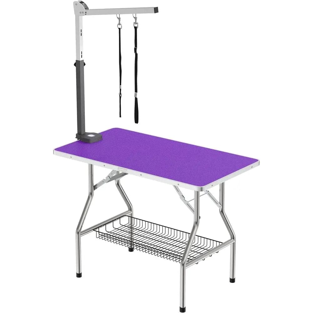 Tavolo da Toelettatura Pieghevole per Cani e Animali Domestici Extra Resistente, Grande Formato (112 x 61 cm)