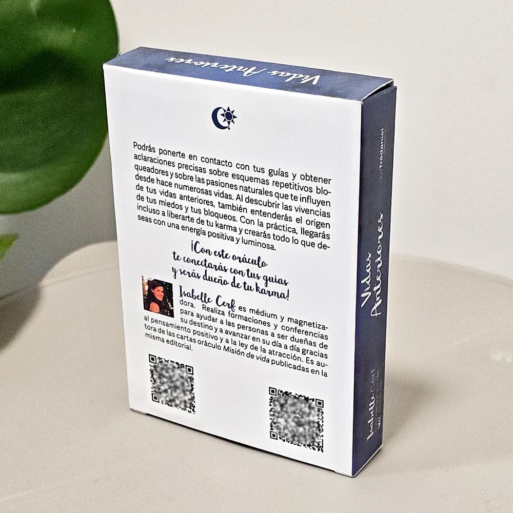 Mazzo di Carte Oracolo Vidas Anteriores 10,5*7,5cm per la Guarigione dell'Anima dal Karm, Bifacciale Goffrato, 42 Carte, Edizione Spagnola