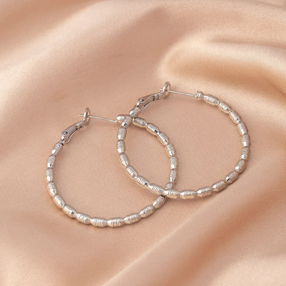 S925 silver needle large earrings women's light luxury high-end earrings design niche earrings exaggerated square and round face plain rings