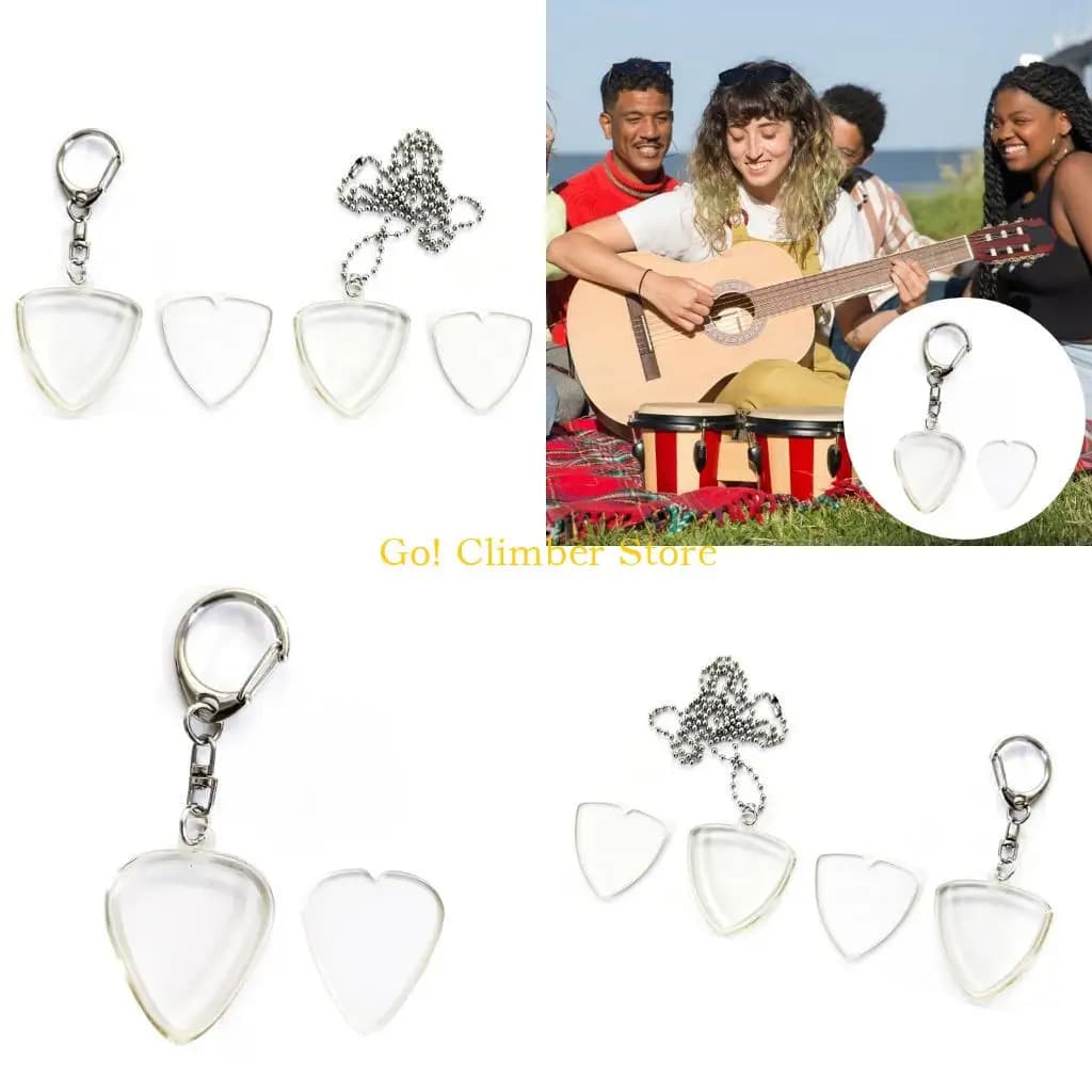 Q84C 2Pcs Light weight Plastic Guitar Pick Holder Transparent Box For Easy Access