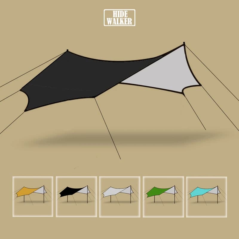 Tent with large sheet 5,1x5,1 m Octagonal sunshade 5 x 5 extra large outdoor camping for 12 people Monster tent Riparo