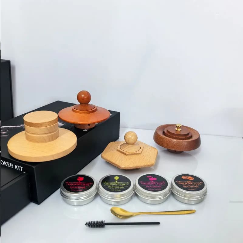 1 Pezzo Coperchio Affumicatore in Legno Massello, Potenziatore di Aroma per Whisky, Strumento per Cocktail Affumicati, Accessorio da Bar per Uso Domestico e Cucina, Kit Accessori Cocktail