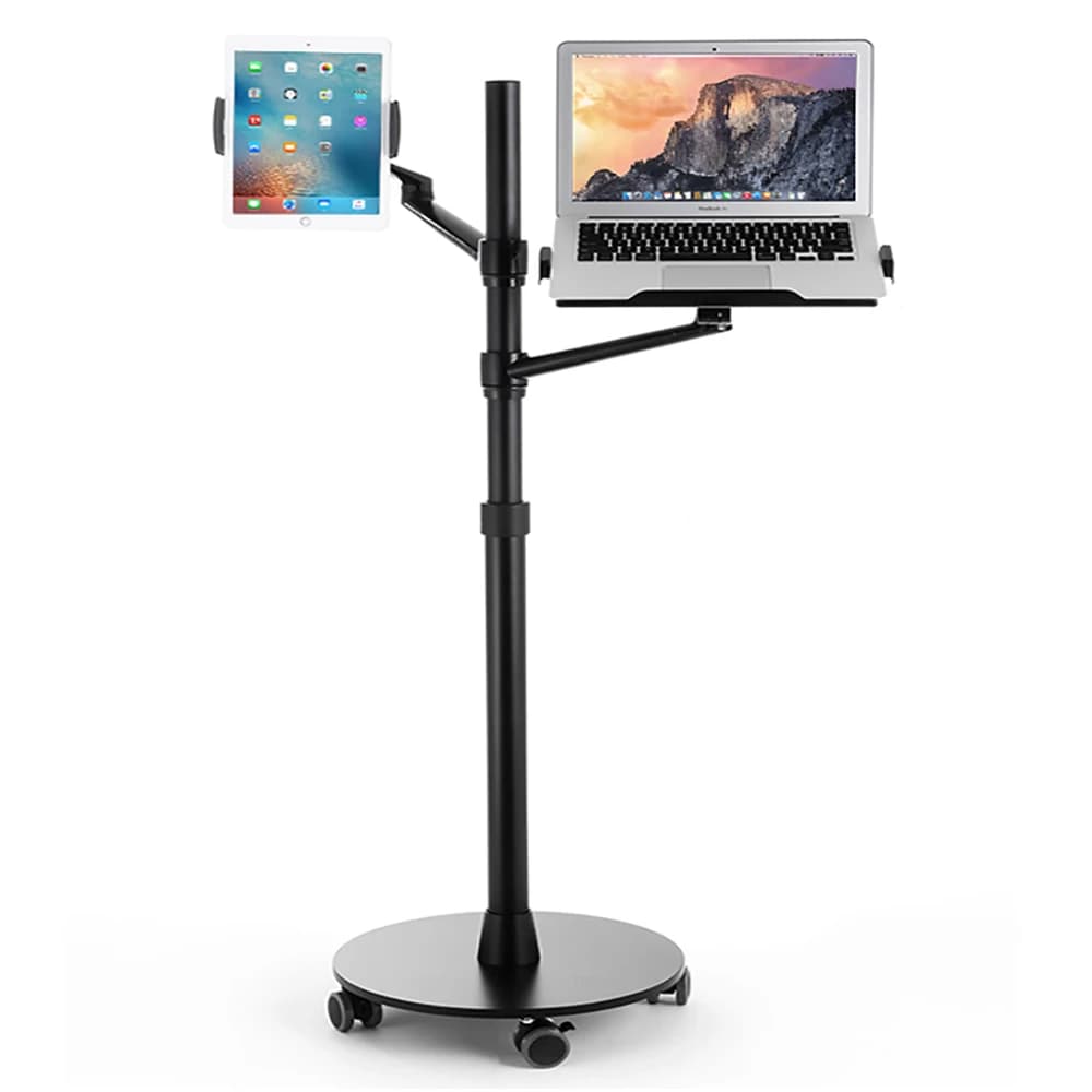 UP-9L Supporto da pavimento per laptop multifunzione 3in1 per tutti i laptop/tablet PC/smartphone da 12-17 pollici Supporto per altezza Aadjust Scrivania per laptop in movimento