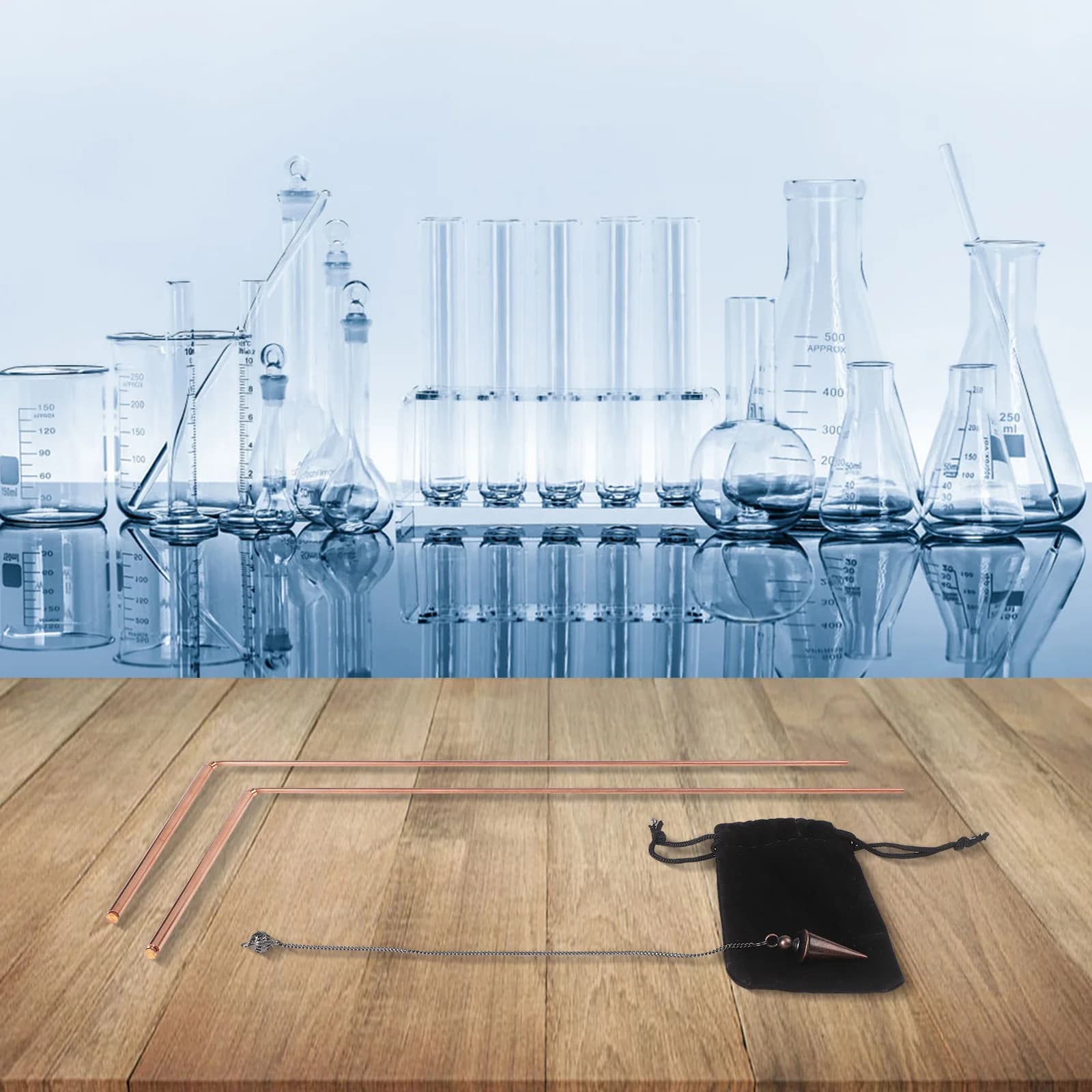 Terapia energetica Asta da rabdomanzia in rame Relazioni interpersonali Design portatile Consultazione dell'anima Set di pendoli per terapia energetica