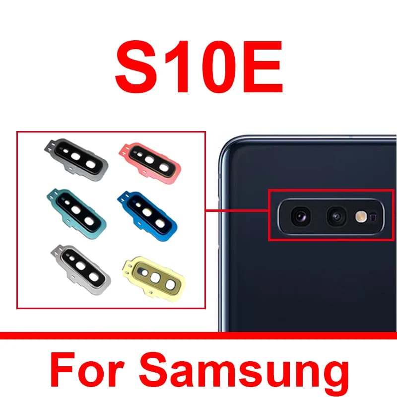 Rear Camera Lens Glass Frame For Samsung Galaxy S10E Back Camera Lens Glass with Frame Cover Sticker For Samsung S10e Parts