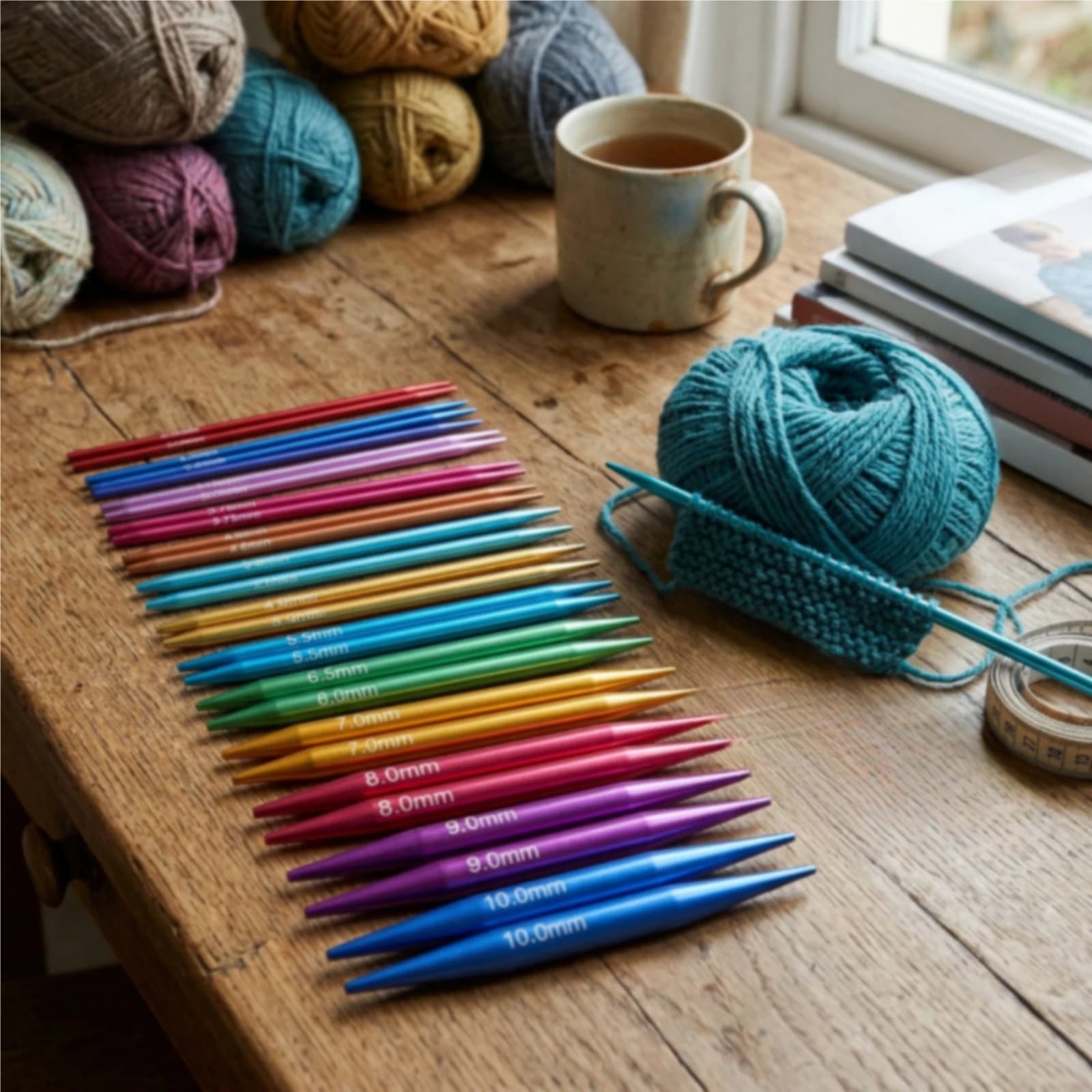 Interchangeable Knitting Needle Kit Flexible Circular Knitting Needle Set Compact Long-Lasting for Knitters, Travel, Home