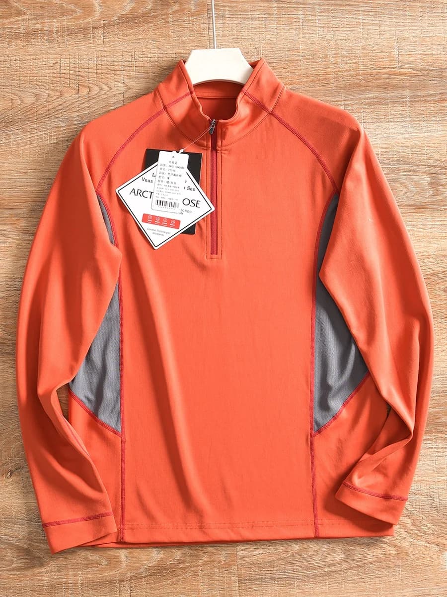 Men's Fashionable Long Sleeve Hoodie Quick Dry Sportswear Spring Collection Stand Collar Design Casual Loose Fit Youth Apparel