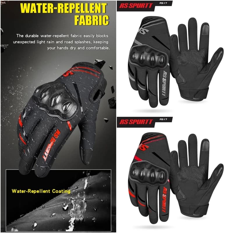 Winter Autumn Motorcycle Gloves, Men Women Thermal Warm Anti-Fall Anti-Slip Wear-Resistant Touchscreen Racing Riders Moto Gloves