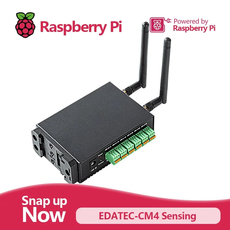 Broadcom BCM2711 ED-CM4SEN PC Industriale per Applicazioni IoT e Acquisizione Dati basato su Raspberry Pi CM4, Fino a 8GB di RAM