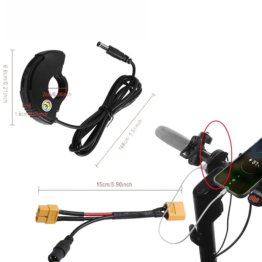 Adattatori per caricabatterie USB a ricarica rapida per scooter elettrico per caricabatterie mobili Ninebot Max G2 Spina per presa porta XT60 Parte del connettore