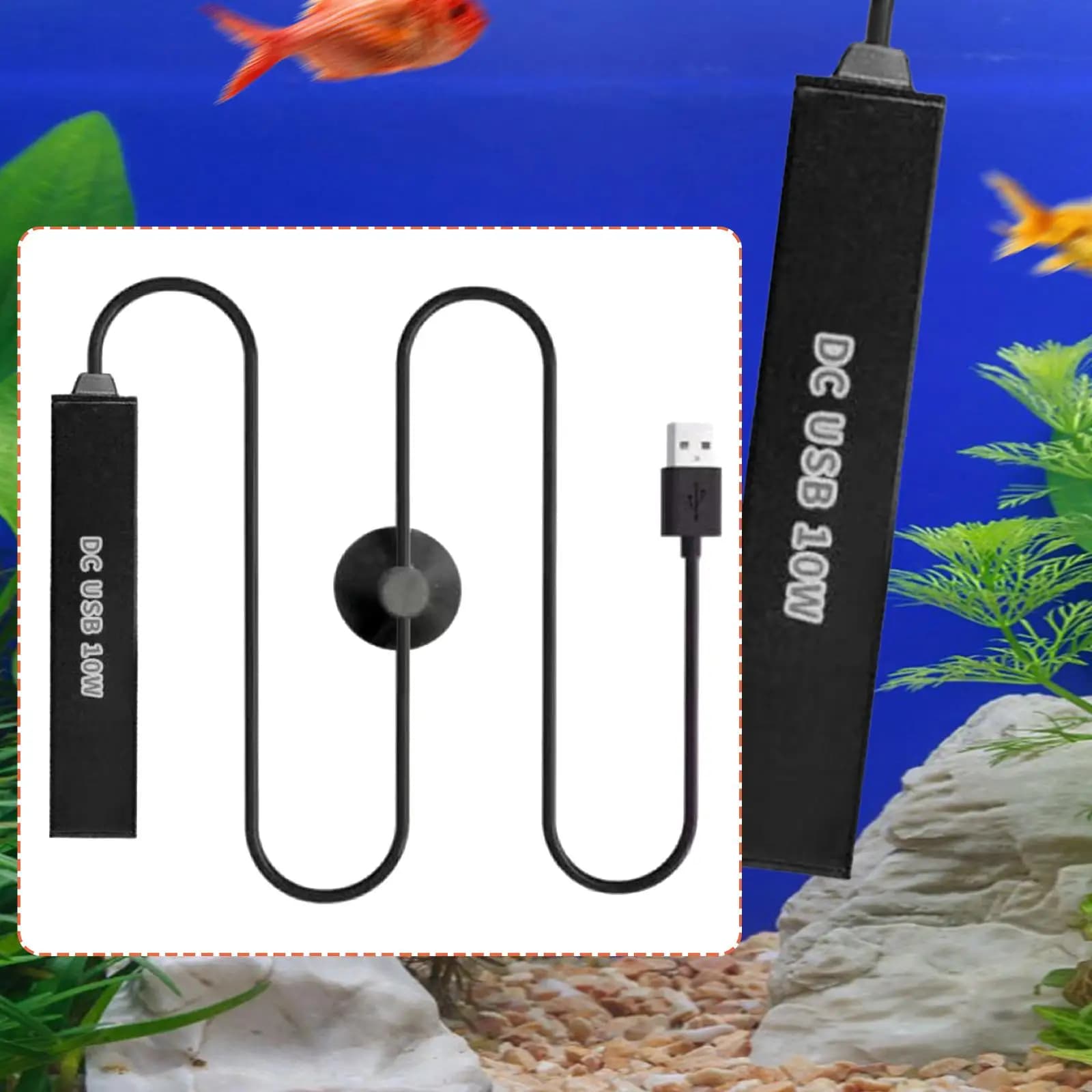 Accessorio per Acquario: Mini Termoriscaldatore Salvaspazio con Controllo della Temperatura per Acquari Marini