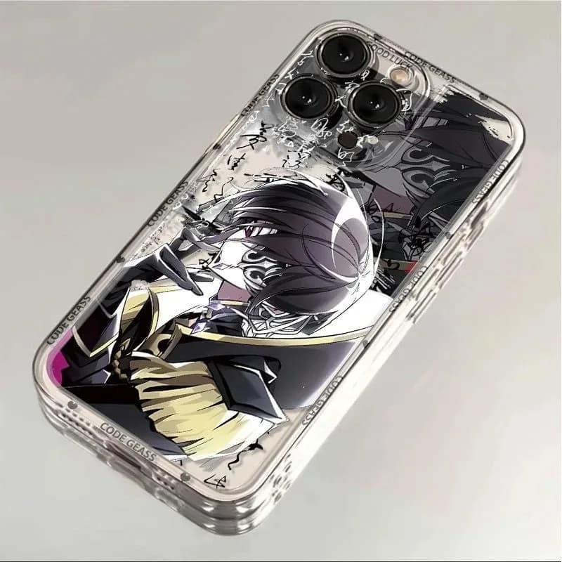 Japan Cute anime cartooncode geass Lelouch of the Rebellion phone case iphone 12 13 14 15 16 17 Pro Pro Max Plus clear shell