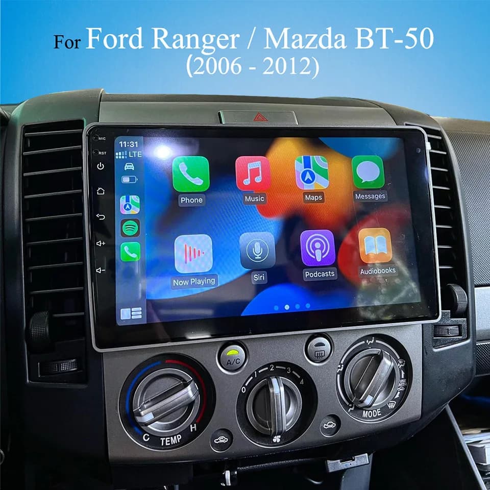 Carplay Auto Per Ford Ranger Mazda BT50 2006 - 2012 Autoradio FM AM Audio DVD Cassetta Monitor di Navigazione GPS 4G Lte WiFi RDS BT