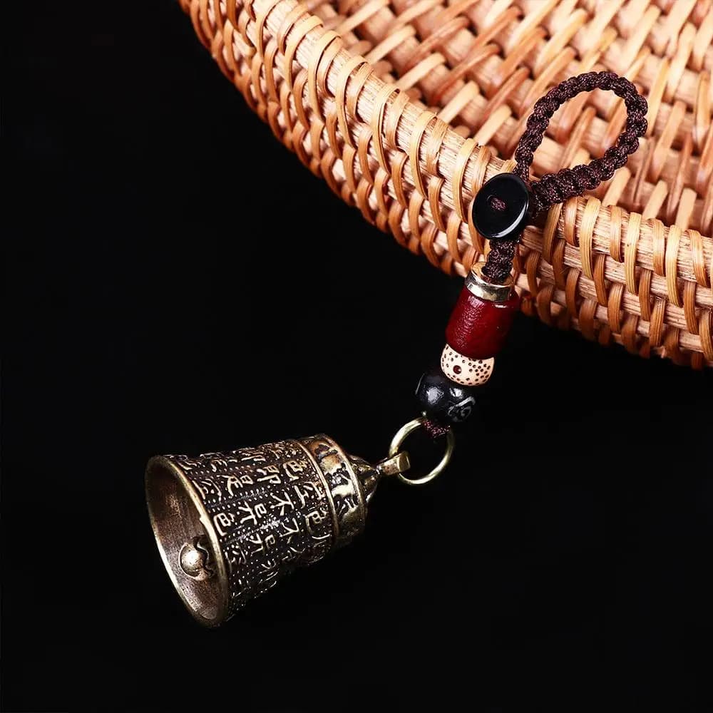Handmade Car Accessories Lanyard Pendants Tibetan Buddhism Brass bell Lucky Rope Key Rings Keyfob Car Key Chain Car Key Chain