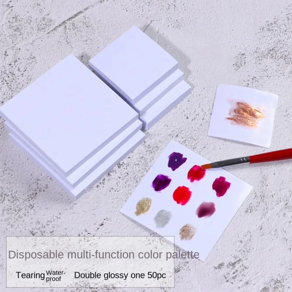 Carta monouso grande 7,6x7,6 cm per tintura unghie, strappabile, comoda per miscelare gel unghie, disponibile su entrambi i lati, 50 pezzi