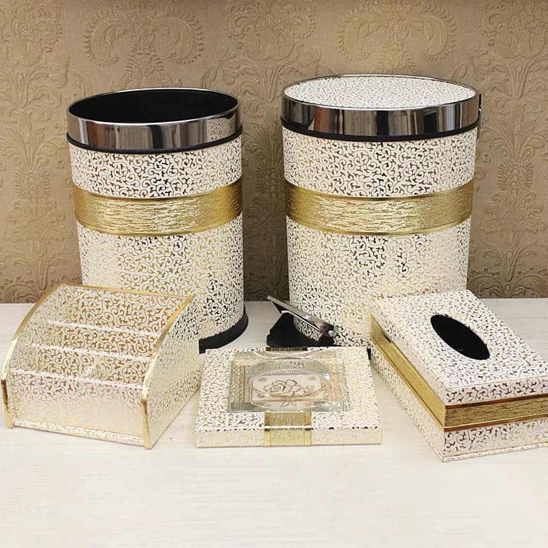 #living room pedal covered trash Food waste garbage recycling cubes European style household fashion creative bathroom kitchen