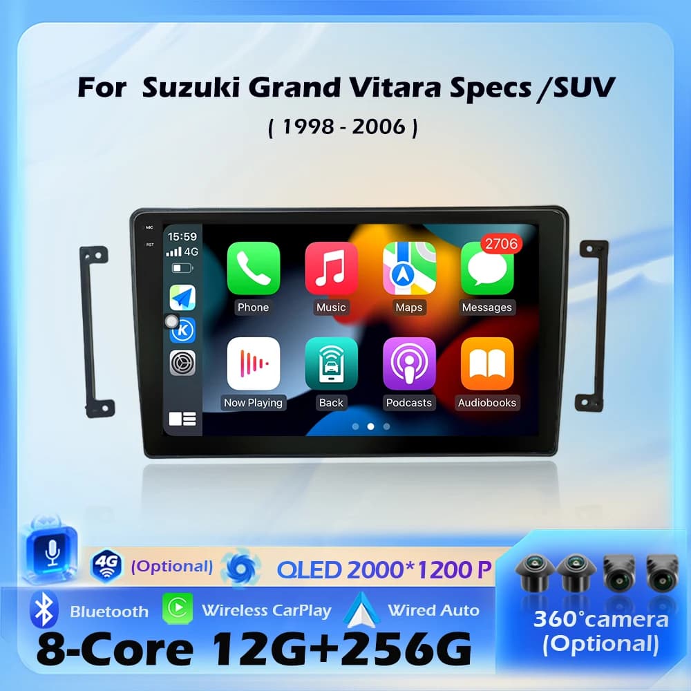 Android 16 Wireless CarPlay For Suzuki Grand Vitara Specs / SUV 1998-2006 Car Radio Multimedia Navigation GPS DSP Stereo 4G WIFI