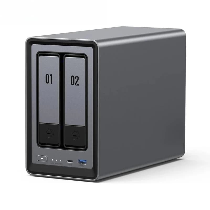 4K 8GB DDR5 RAM TLF UGREEN NASync DXP2800 2 Rack Desktop NAS N100 Quad Core CPU Rete Connected Storage (senza disco)