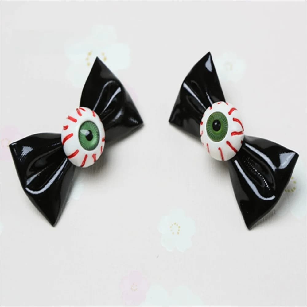 Creative Design Hair Clip Funny Style Harajuku Style Cosplay Hair Accessories Halloween Theme Gothic Style Bow Hair Clip
