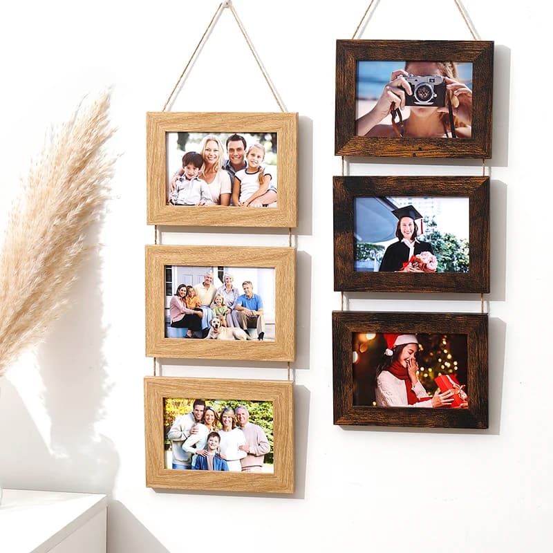 1 pezzo, cornice da parete 3 foto, cornice rustica decorazione da parete, decorazione artistica per la casa, decorazione per feste di compleanno, regali per feste