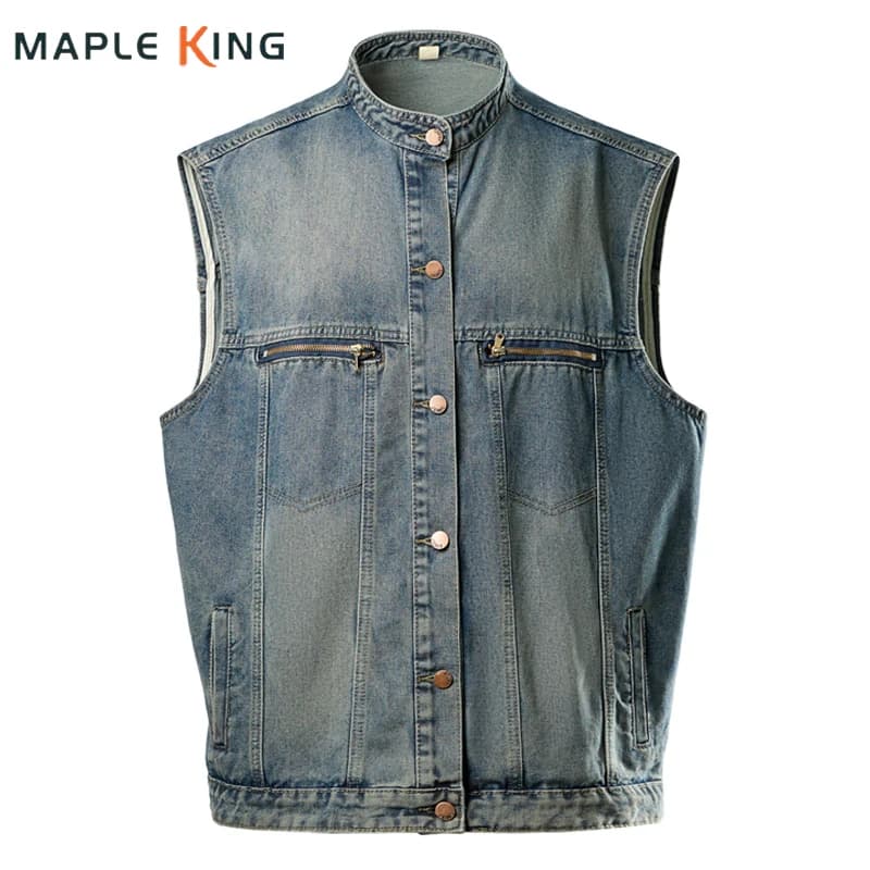 Denim Jeans gilet per uomo 2024 abbigliamento Vintage tasca Designer Cowboy giacca senza maniche gilet uomo gilet canotta Oversize 5XL