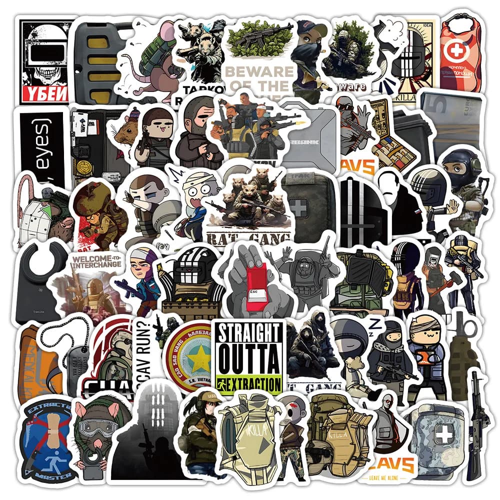 10/30/50/100PCS Fuga Da Tarkov Adesivi Gioco Del Fumetto Sitkcer Bagagli Del Computer Portatile Del Telefono Chitarra Auto Bici di Skateboard Giocattolo Impermeabile