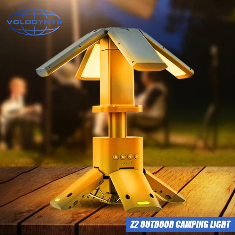 VOLODYMYR High Lumen LED Camping Light Telescopic Tripod Portable Outdoor Tent Tube Lantern for Polishing Car Repair Work
