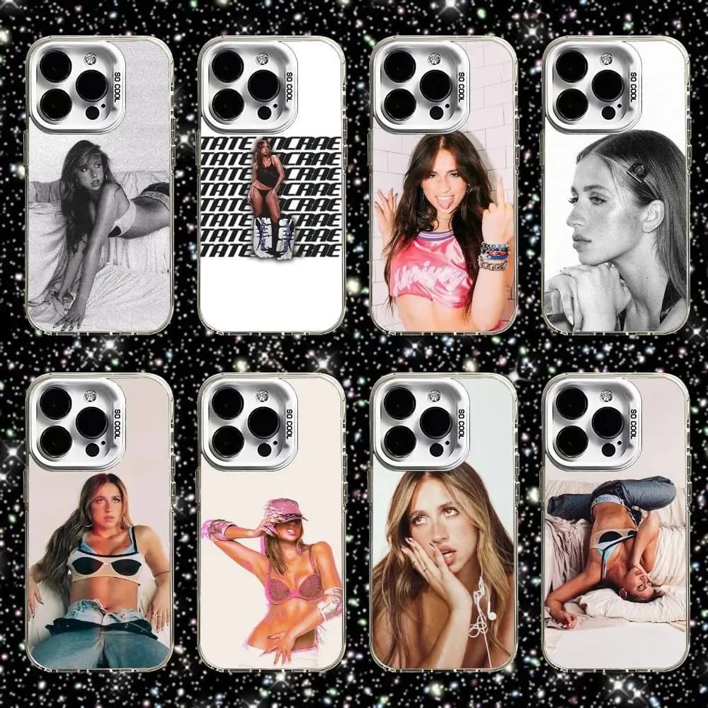 Custodia per telefono Singer T-Tate Mcrae Greedy per iPhone 16,15,14,13,12,11,Pro,XS,Max,Plus,Mini,SE Cover antiurto opaca bianca caramella