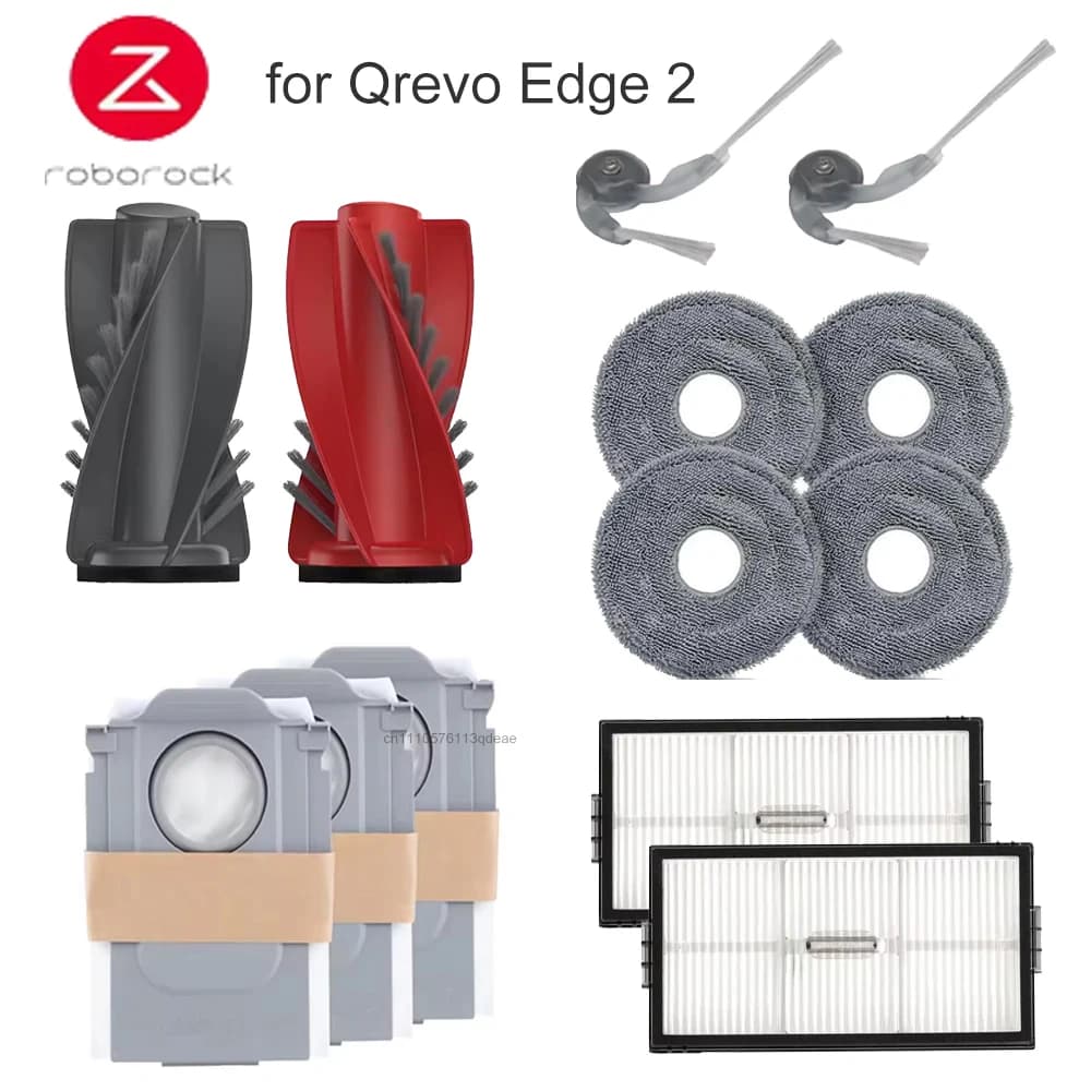 Original Roborock Qrevo Edge 2/2pro Accessory Main / Side Brush Dust Bag Filter Mop for Qrevo Curv X/Qrevo EdgeT Parts Optional
