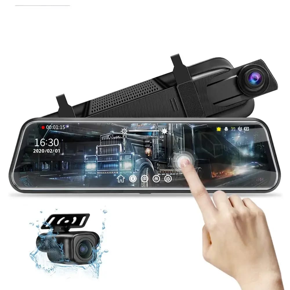 10 Inch Mirror Camera for Car Touch Screen Video Recorder Dash Cam Rear Camera Front and Rear DVR Mirror Black Box