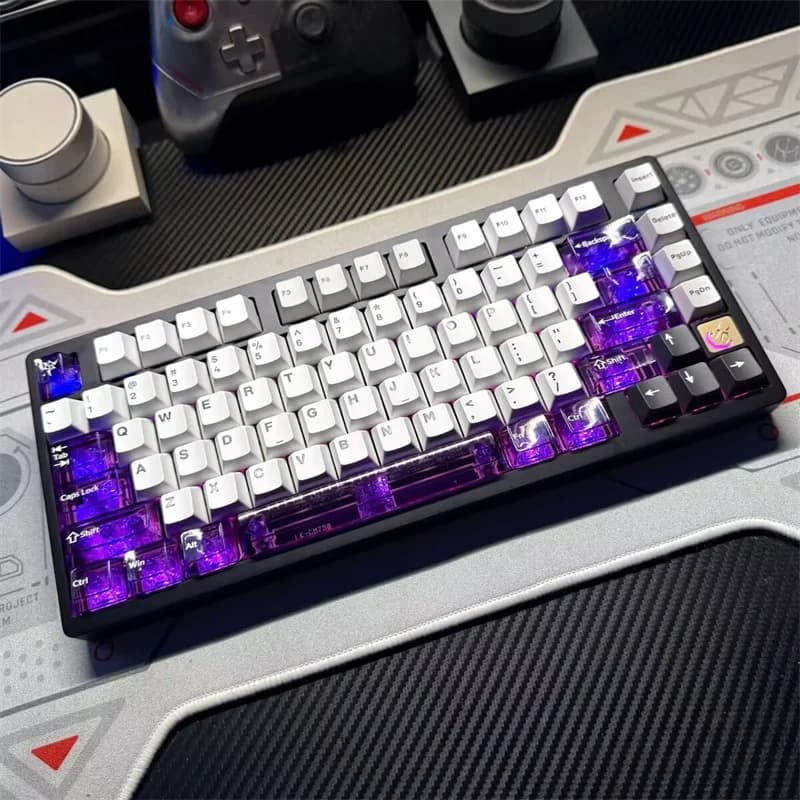 Supplemento Trasparente Copritasti per PC ESC Alt Ctrl Enter Barra spaziatrice 63 tasti 2U Shift Gamer Tastiera meccanica Cherry Retroilluminato RGB PC Key Cap