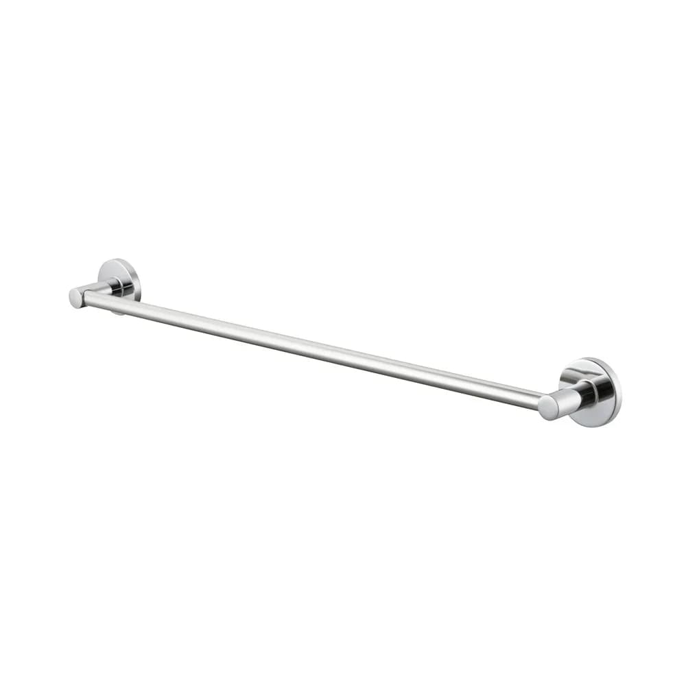 Portasciugamani moderno cromato da 24 pollici, design rotondo, accessorio da bagno, resistente alla ruggine, durevole, facile installazione, hardware per organizer da bagno