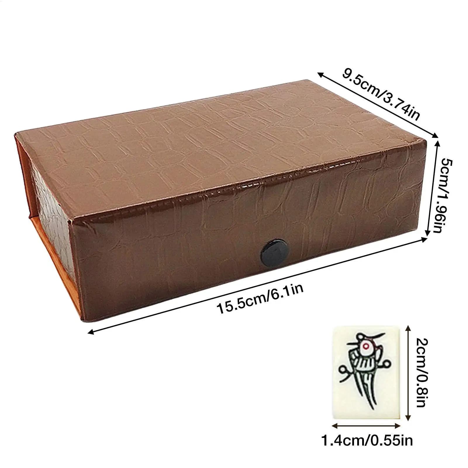 Set di tessere Mahjong portatile, mini gioco da tavolo divertente con contenitore, giochi classici per interni ed esterni, casa, appartamento, dormitorio