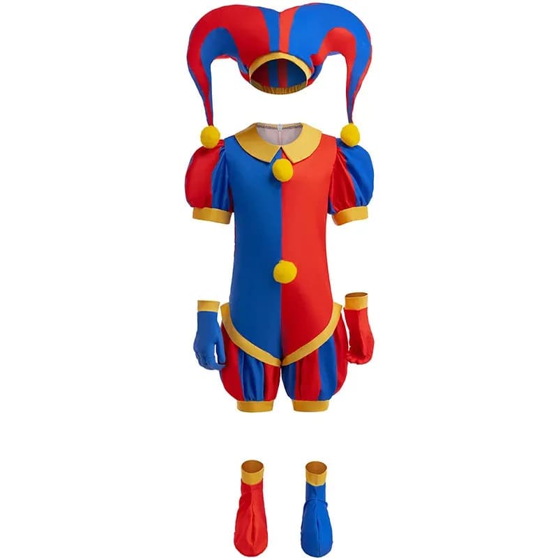 Anime Pomni Kids Suit Halloween Purim Kids Costume Cartoon Cosplay